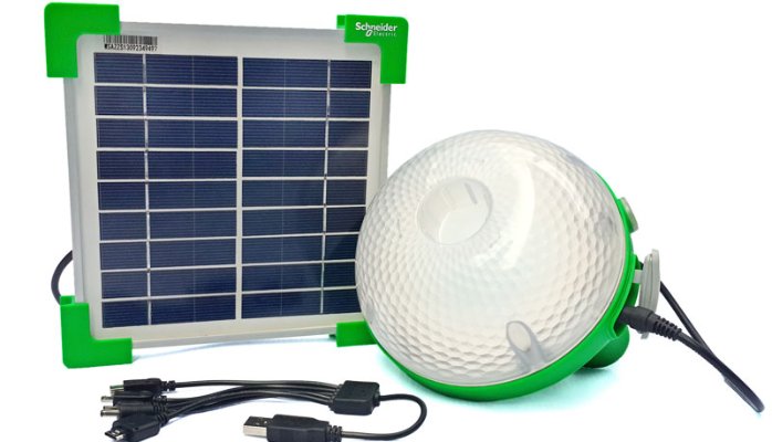 Lampe portable solaire à LED Mobiya avec Schneider Electric mobiya lampe led Schneider Electric